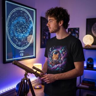 Astronaut Cat in Space T-Shirt Cosmic Kitty lifestyle
