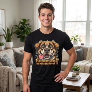 Funny Dog Face Personal Space? Never Heard of It T-Shirt lifestyle