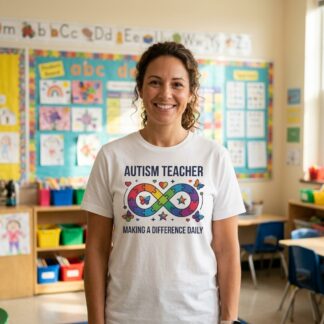 Autism Teacher Infinity Heart Tee | Making a Difference Daily - Autism Awareness design