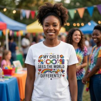 My Child Sees the World Differently T-Shirt | Autism Awareness Crew Tee