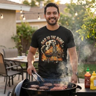 Dad to the Bone Skull Grilling Tee | BBQ Skeleton BBQmaster T-Shirt
