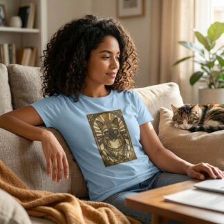 Cat Lovers T-Shirt - Art Deco Cat - Multi Tee