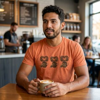 Skeleton Hand Coffee Heart Tee | Vintage Coffee Love Graphic