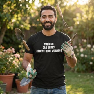 Dad Jokes T-Shirt - WARNING DAD JOKES TOLD WITHOUT WARNING - Multi Tee
