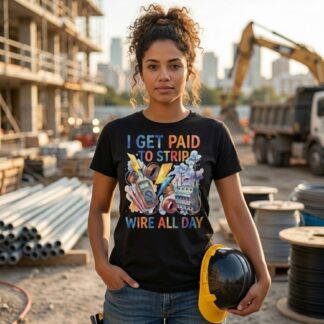 I Get Paid to Strip Wire All Day T-Shirt | Electrician Humor Gift