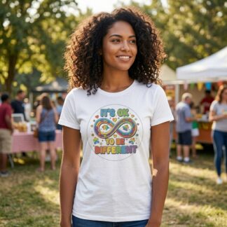 It's OK to Be Different infinity autism puzzle tee | rainbow inclusivity shirt