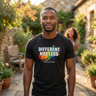 Different Not Less Autism Acceptance T-Shirt | Rainbow Awareness Tee