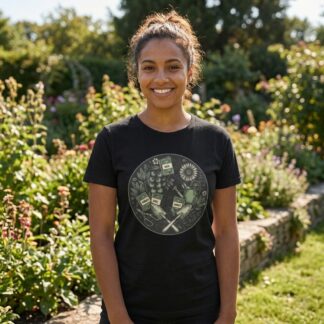 Gardeners T-Shirt - Garden Tools Wreath - Multi Tee