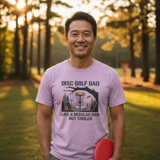 Disc Golf Dad T-Shirt | Disc Golf Basket Forest Design