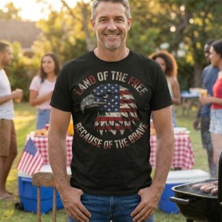 American Flag Eagle Land of the Free tee | Patriotic T-Shirt