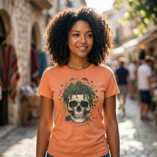 Succulent Skull Tee | Floral Skull T-Shirt, Botanical Gothic Shirt