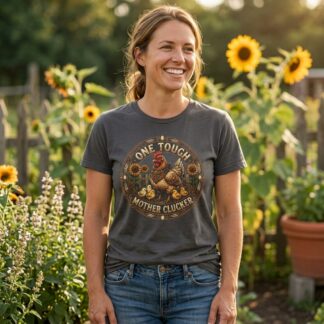 One Tough Mother Clucker Chicken Tee | Retro Farmhouse Hen Graphic | Art Outbreak
