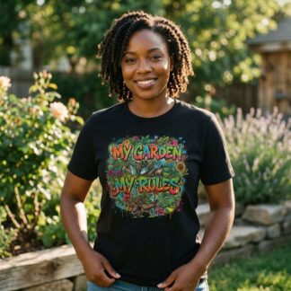 My Garden My Rules T-Shirt | Colorful Gardening Illustration, Floral Veggie Design