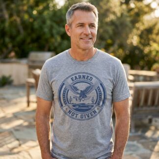 Earned Not Given eagle badge Tee lifestyle photo