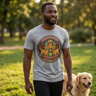 Golden Retriever Trio tee lifestyle photo