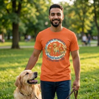 Golden Retrievers Because Good Boys Deserve Good Lives T-Shirt lifestyle photo