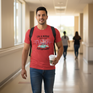 I’m a Nurse What’s Your Superpower? T-Shirt | Nurse Heartbeat Design