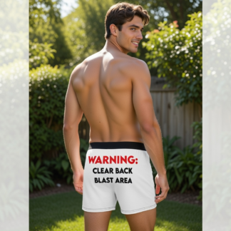 WARNING: Clear Back Blast Area Boxer Briefs lifestyle photo