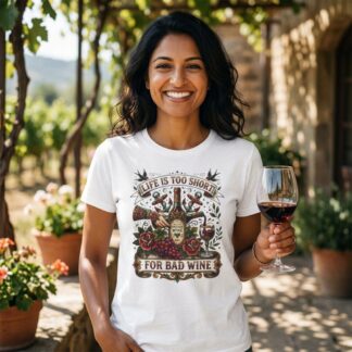 Life Is Too Short For Bad Wine T-Shirt lifestyle photo