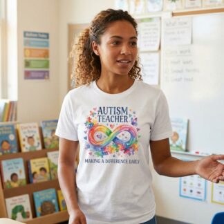 Autism Teacher Infinity Puzzle Heart Shirt lifestyle photo