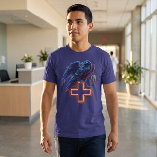 Neon Raven with Dog Tags T-Shirt lifestyle photo