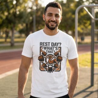 Rest Day? What's That? Barbell Tee lifestyle photo