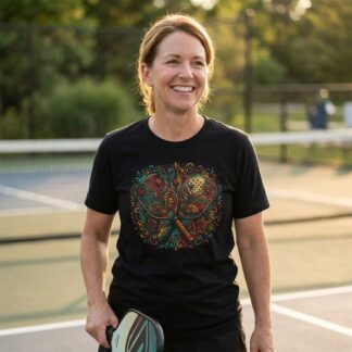 Floral Heart Pickleball Paddle Tee lifestyle photo