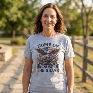 Home of the Free Because of the Brave T-Shirt lifestyle photo