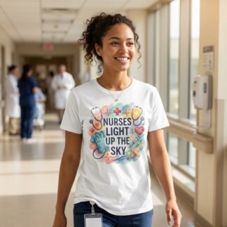 Nurses Light Up The Sky T-Shirt lifestyle photo
