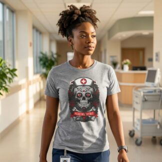 Nurses T-Shirt - Nurse Skull Stethoscope - Multi Tee