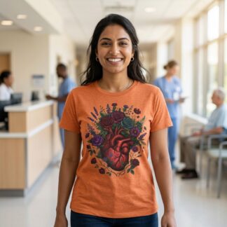 Anatomical Heart with Roses Tee | Floral Heart Anatomy Shirt