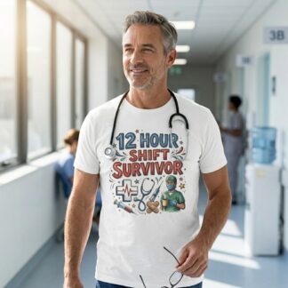 12 Hour Shift Survivor T-Shirt | Nurse Medical Staff Gift