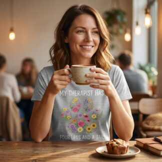 My Therapist Has Four Legs and a Tail T-Shirt - Lifestyle Photo