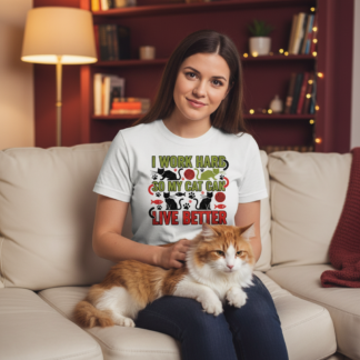 I Work Hard So My Cat Can Live Better T-Shirt | Cat Lover Tee