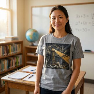 Teacher Lighthouse Stacked Books T-Shirt - teacher lighthouse stacked books educator shirt | Art Outbreak