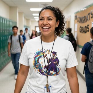 Teacher Wizard Graduation Cap and Gown T-Shirt - teacher wizard graduation diploma toss design tee | Art Outbreak