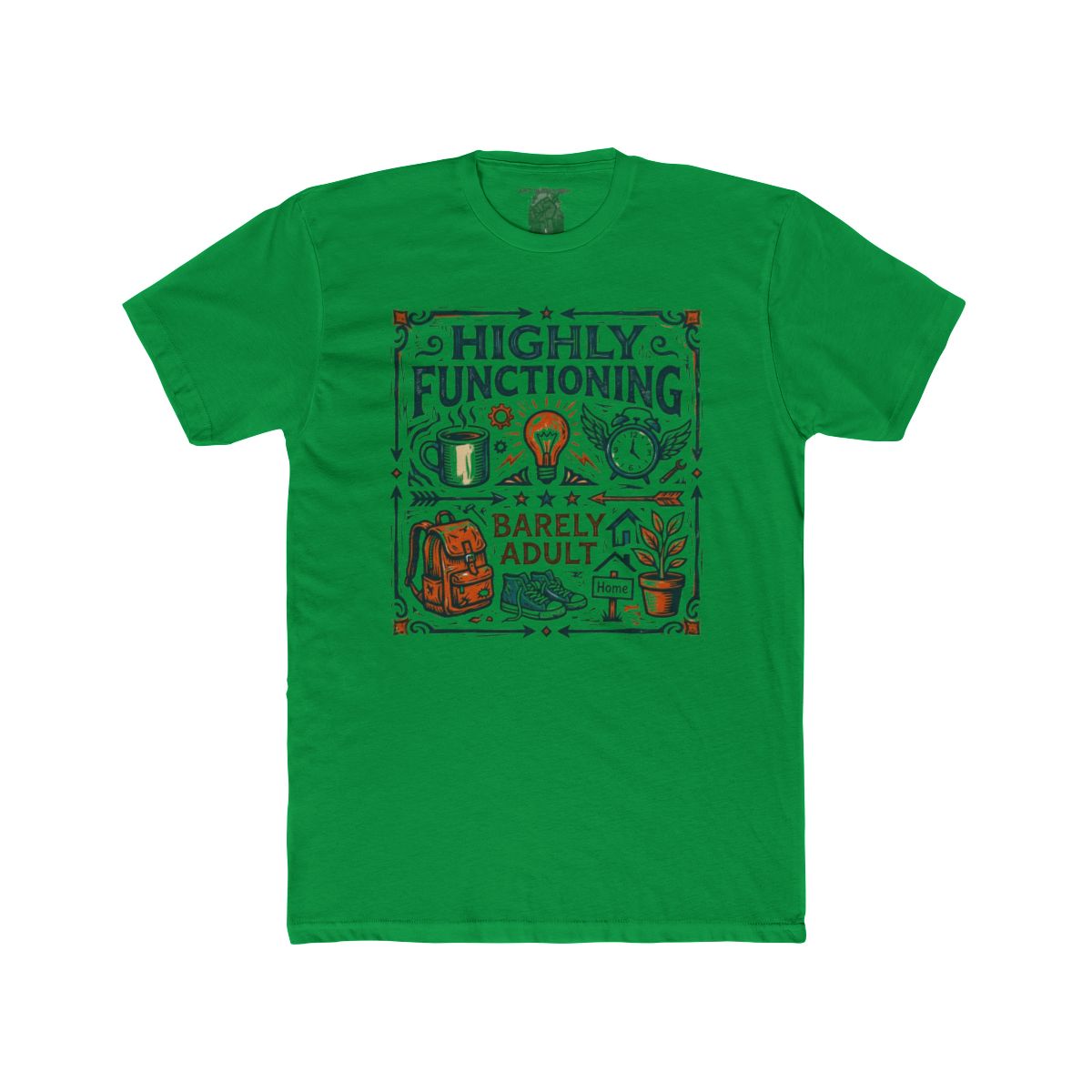 Highly Functioning Barely An Adult Tee | Coffee, Books, Plants Design - Image 9
