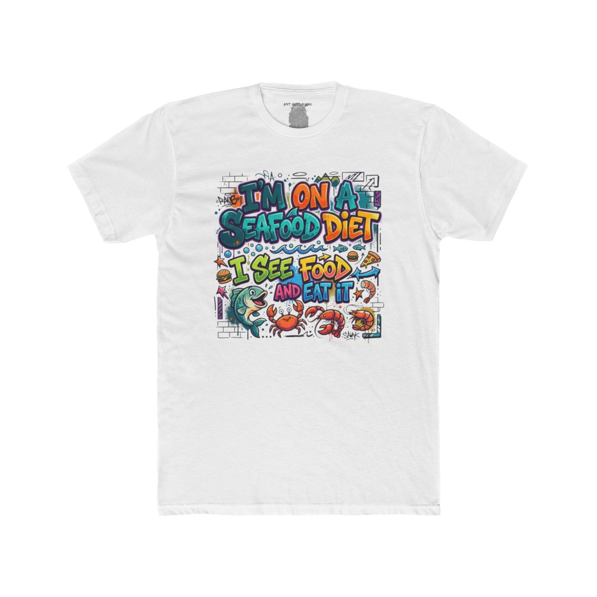 I'm On A Seafood Diet I See Food And Eat It T-Shirt | Funny Seafood Tee - Image 2