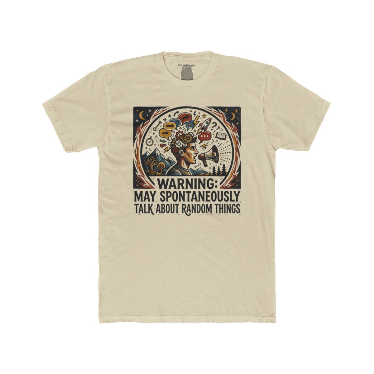 Warning: May Spontaneously Talk About Random Things Tee | Funny Conversation Shirt - Image 4