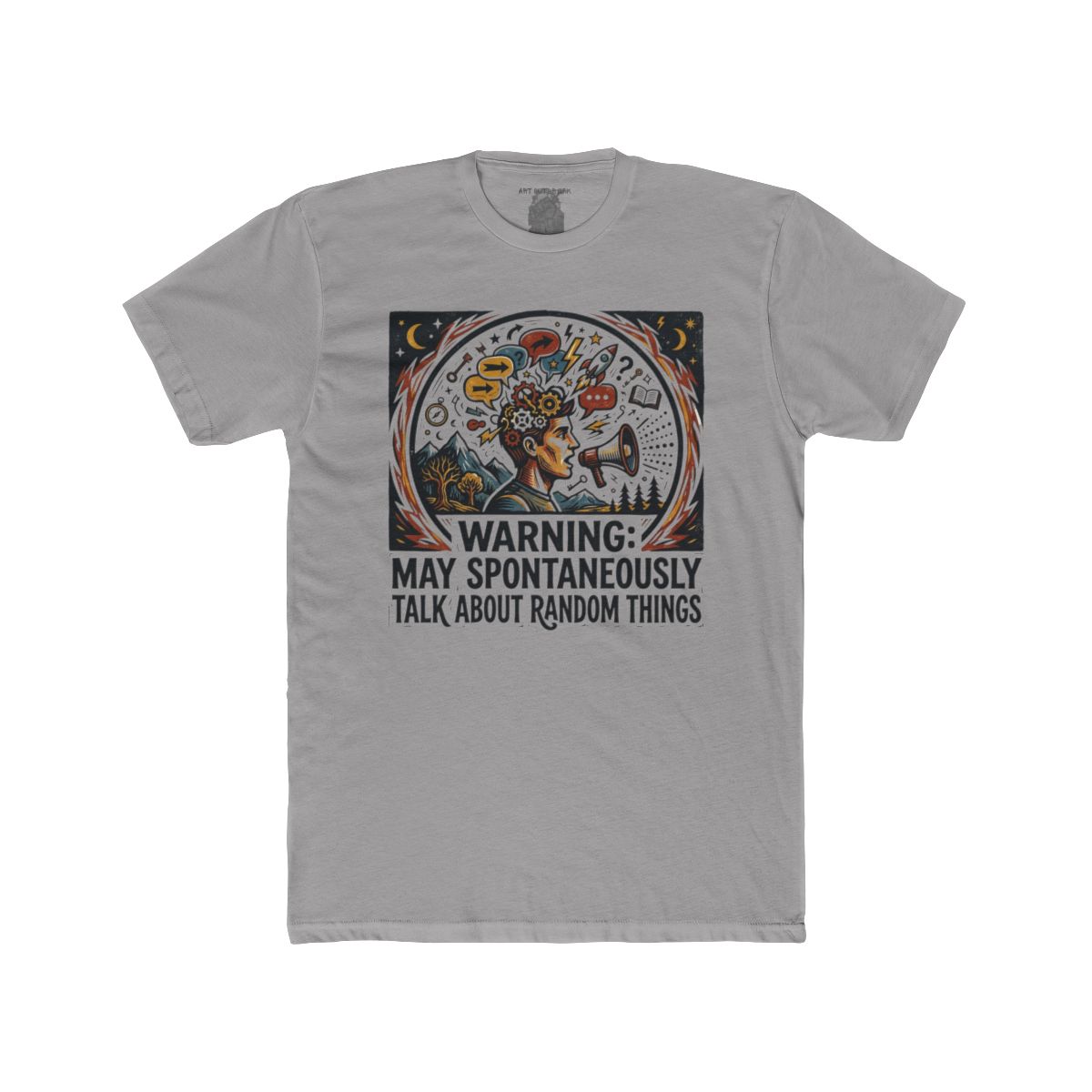 Warning: May Spontaneously Talk About Random Things Tee | Funny Conversation Shirt - Image 3