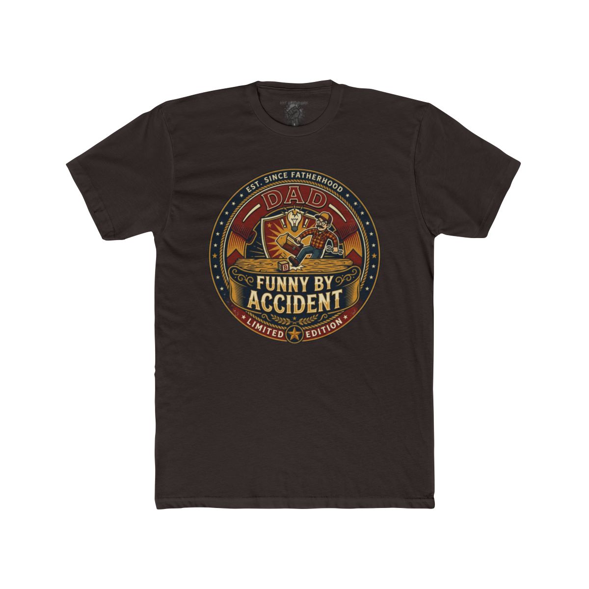 Dad Funny By Accident Tee | Retro Tiger Emblem, Limited Edition - Image 4