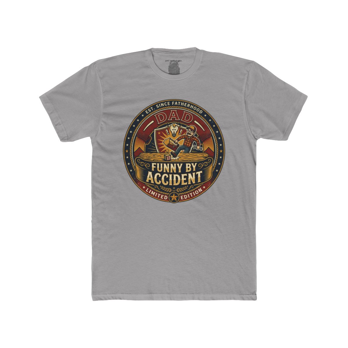 Dad Funny By Accident Tee | Retro Tiger Emblem, Limited Edition - Image 3