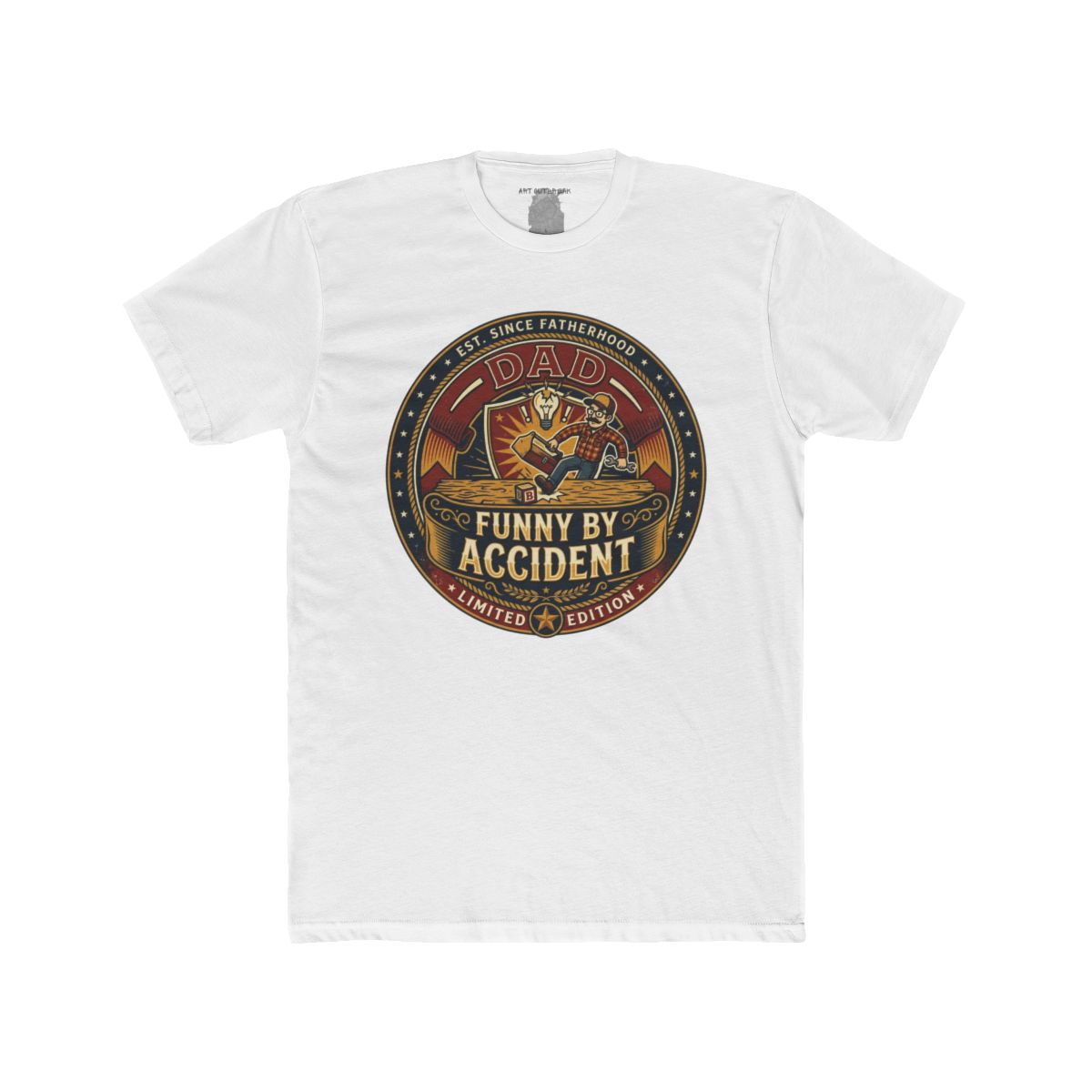 Dad Funny By Accident Tee | Retro Tiger Emblem, Limited Edition - Image 2