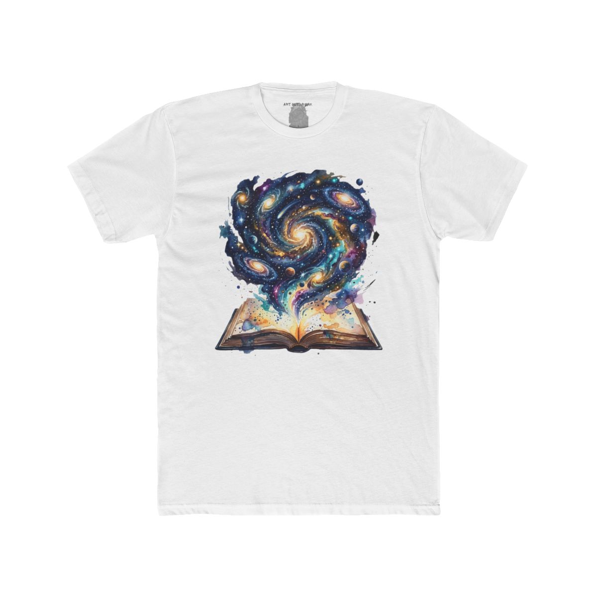 Galaxy Spellbook T-Shirt | Cosmic Book Illustration - Image 2