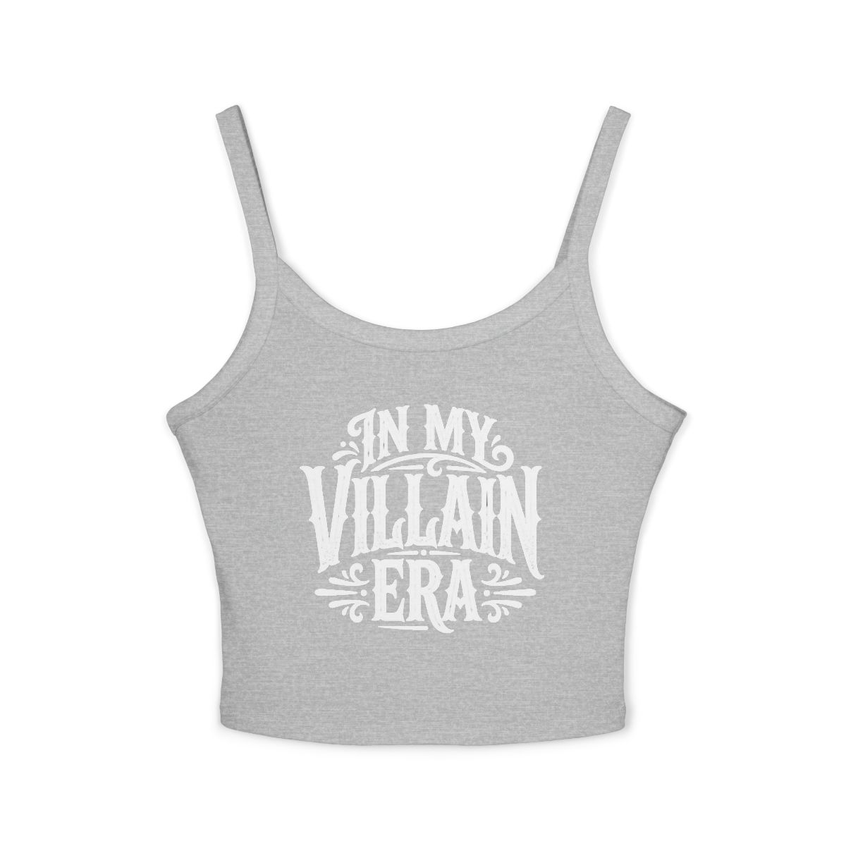 In My Villain Era tank, Gothic lettering | Black cropped spaghetti strap top - Image 3