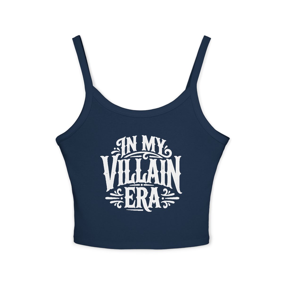 In My Villain Era tank, Gothic lettering | Black cropped spaghetti strap top - Image 4