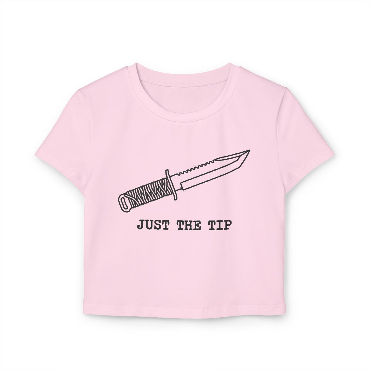 Knife Illustration Just The Tip baby tee | Crop Top Graphic Tee, Edgy Humor - Image 4