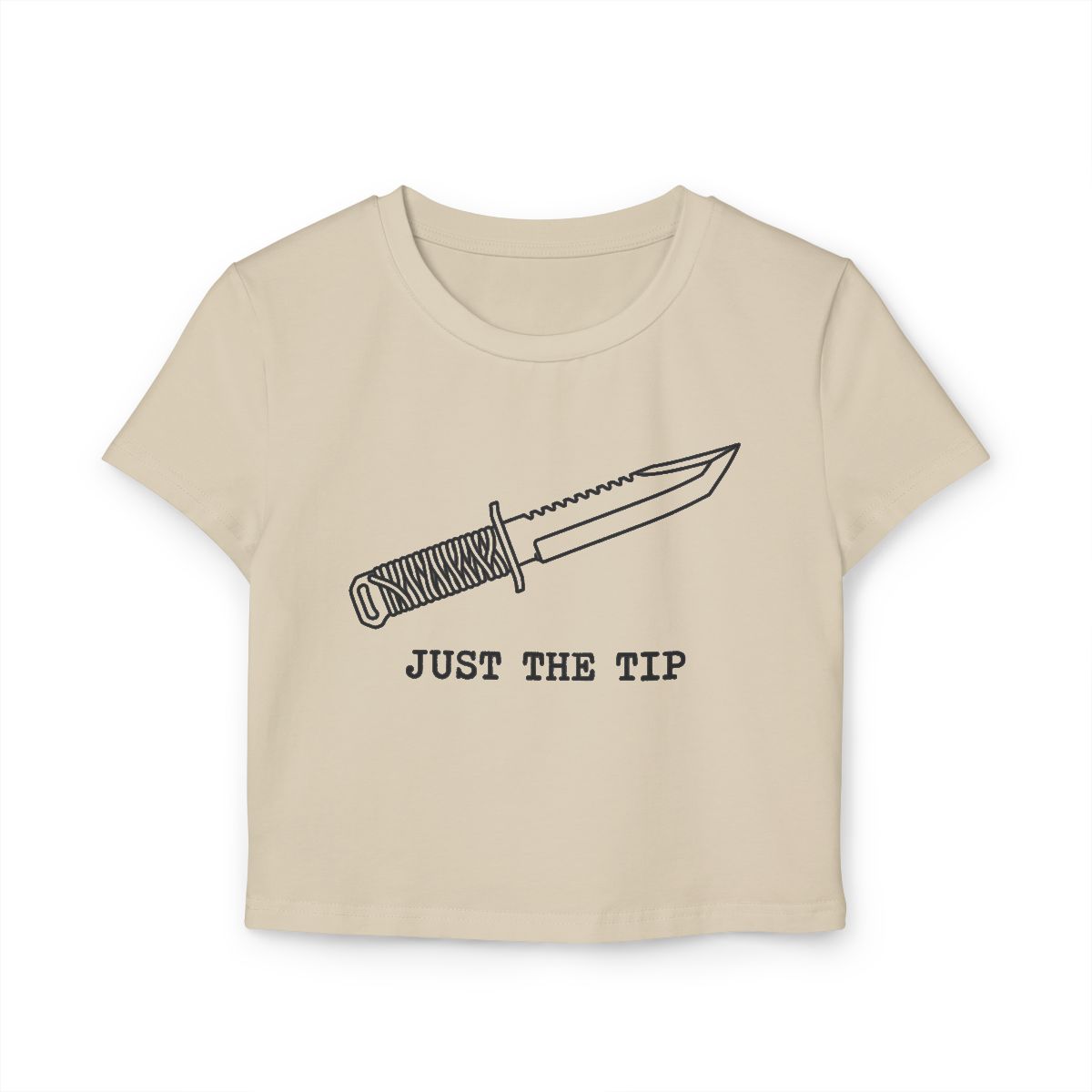 Knife Illustration Just The Tip baby tee | Crop Top Graphic Tee, Edgy Humor - Image 3