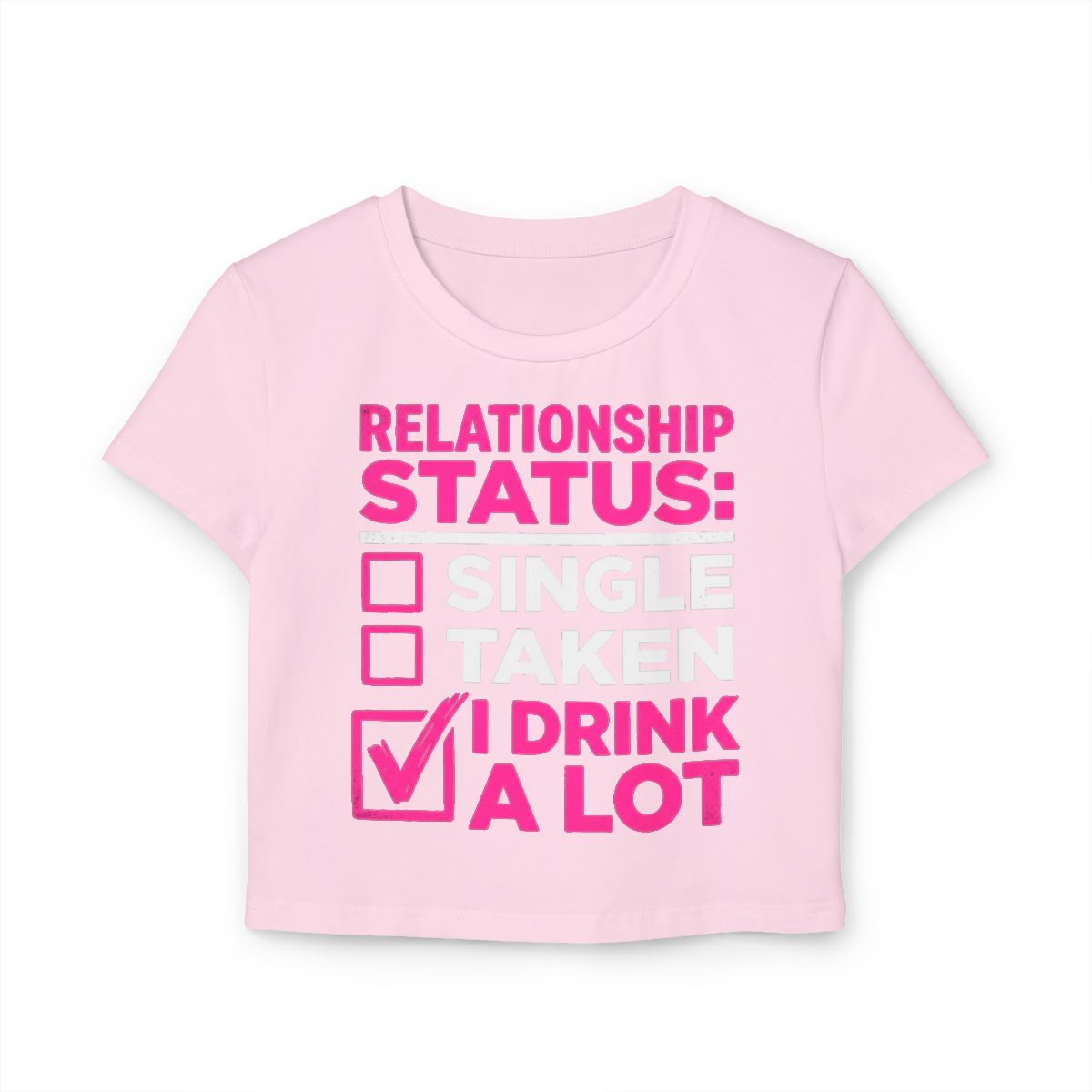 Relationship Status I Drink A Lot Baby Tee | Women's Baby Tee Crop - Image 4