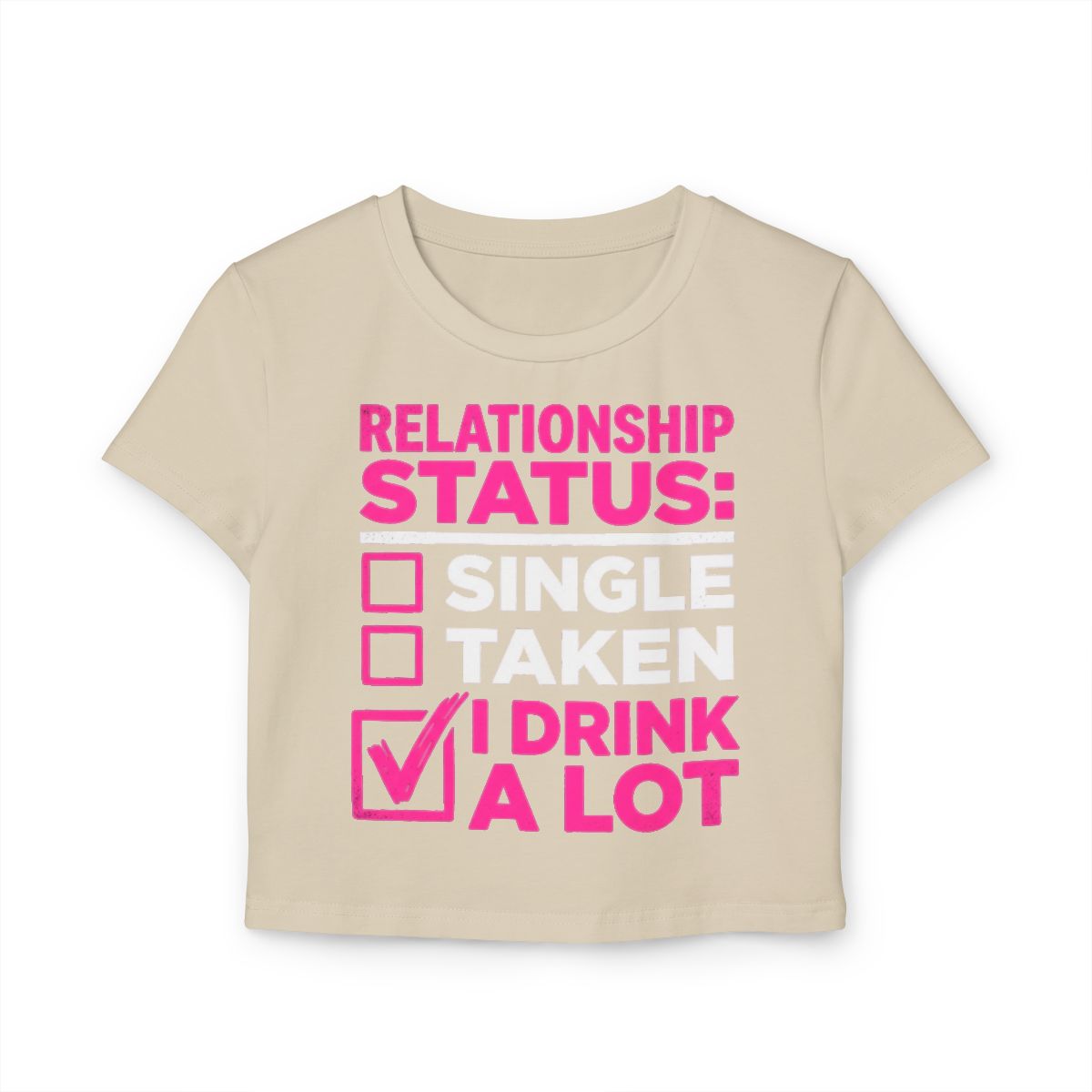 Relationship Status I Drink A Lot Baby Tee | Women's Baby Tee Crop - Image 3